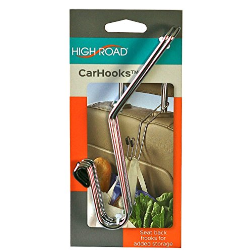 image for High Road CarHooks Car Seat Hangers - 2 Pack, unisex-adult, Silver, On