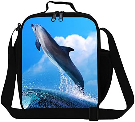 Generic Cute Dolphin Insulated Cooler Lunch Bags Tote Kids Food Bag Boxes for School