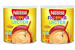 Farinha Lactea Brasileira Nestle - A original | Pack 2x360g | Brazilian Flour Lactea + Silicone Bracelet Souvenir | Brazil in Texas | Bundle