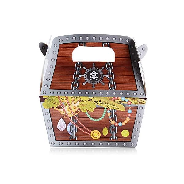 MEJOSER 30 Stück (8x4x10.5cm) Piraten Schatztruhe Schatzkiste Kindergeburtstag Pirat Schatzkiste Piraten Gastgeschenk für Piraten Party Mitgebsel Give-Aways – Bild 4