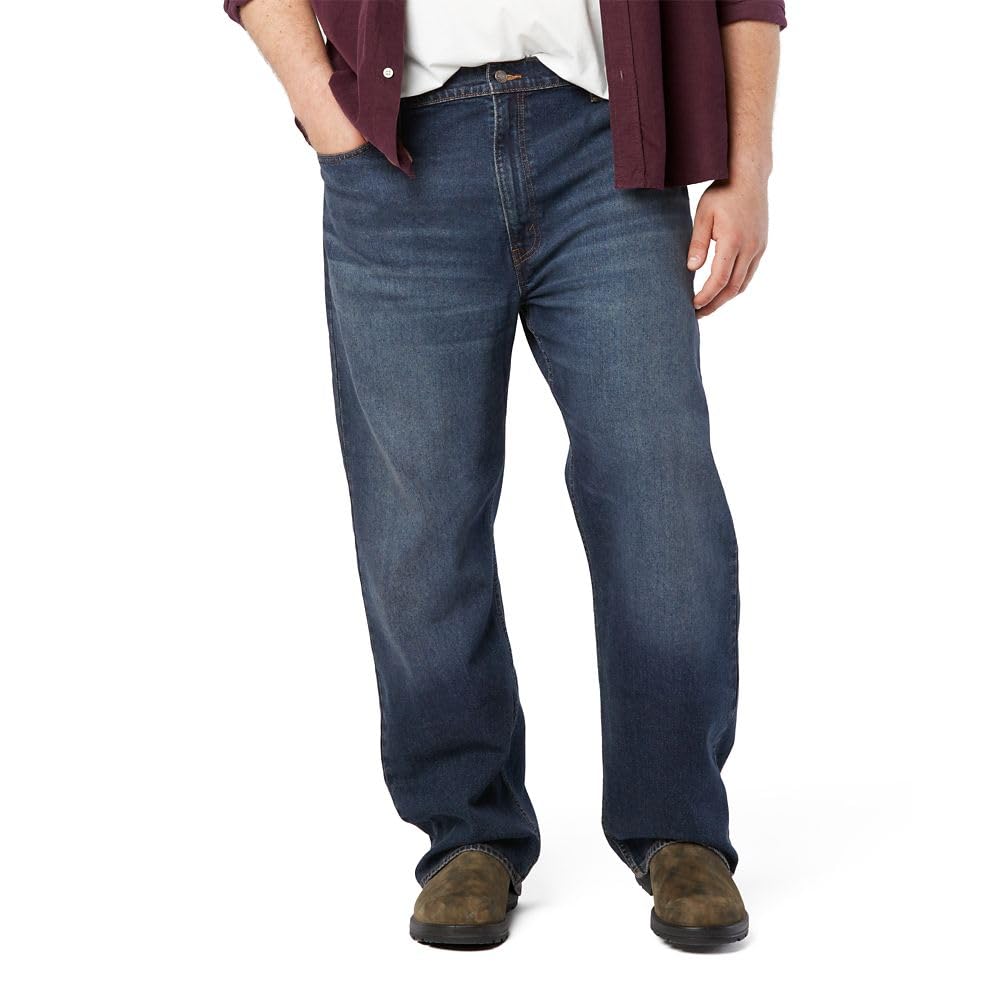 Levi Strauss Signature Gold Men's Big & Tall Loose Fit Jeans, Midnight Cavern, 46W x 34L Image