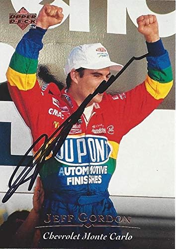 Autographed Jeff Gordon 1996 Upper Deck Racing Darlington Race Win 24 Dupont Team Hendrick Motorsports Vintage Signed Collectible Nascar Trading Card With Coa At Amazon S Sports Collectibles Store