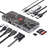 Mirabox USB C Hub,USB C Docking Station,12-in-1