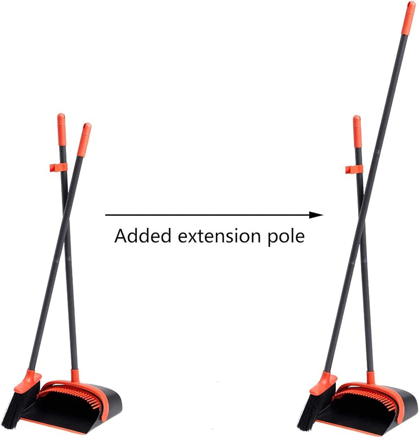 Broom and Dustpan Set, Dustpan and Broom Set, Long Handle Broom with Dustpan, Broom and Dustpan Combo for Office Home Kitchen Lobby Floor Use,Upright Standing Dustpan Broom Set: Garden & Outdoor