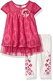 Nannette Toddler Girls' 2 Piece Floral Lace Capri Set