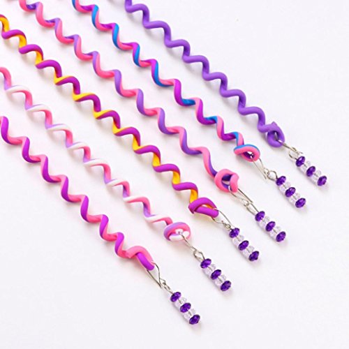 For Chritmas Gift,Sunfei 6 Pcs/Set Kids Curler Hair Braid Hair Sticker Baby Girls' Decor Hair Accesories (Purple)