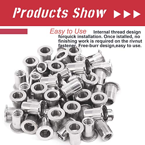 Hilitchi SAE Stainless Steel Rivet Nuts Threaded Insert Rivnuts (1/420