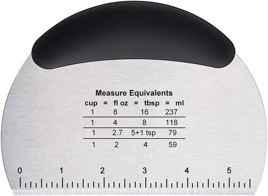 Dough Scraper Baking Tools, Scale Dough Cutter Scraper Tool Kitchen Scraper and Chopper, Food Scraper Bread Cutter Bench Scraper for Baking Pastry Cake