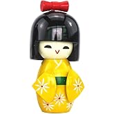 NUOBESTY Traditional Japanese Kimono Doll Ornament Wooden Asian Geisha Collectible Figurine Statue for Office Home Party Table Decoration Random