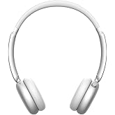 ILOCKZONE LC70 Small Wireless On-Ear Headphones – Lightweight Silver Headphones with USB-C Charging, Enhanced Bass Technology, 60H Battery with Hybrid Active Noise Canceling Function