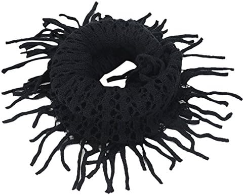 HN Decorative Tassel Scarf Collars Warm Wool Knit Scarf (Black)