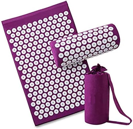 Acupressure Mat & Pillow Set - Relieve Back and Neck Pain, Relax Muscles, Relieve Insomnia,Purple