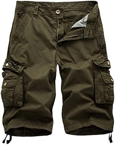 Hycsen Mens Cotton Relaxed Fit Fit Outdoor Camouflage Camo Cargo Shorts