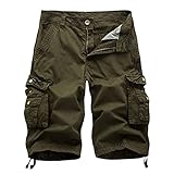 Leward Men's Cotton Twill Cargo Shorts Outdoor Wear Lightweight (32, Army Green)