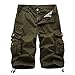 Leward Men's Cotton Twill Cargo Shorts Outdoor Wear Lightweight (US, Numeric, 36, Regular, Regular, Army Green)