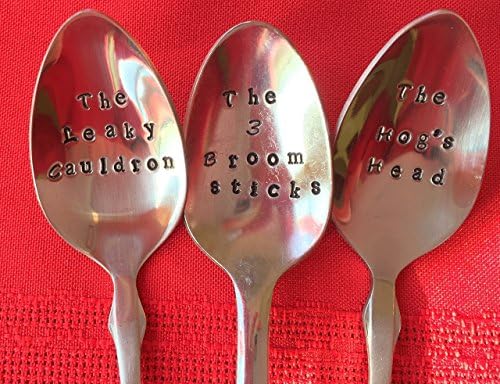 Harry Potter Pub's~ Hand Stamped NEW FLATWARE Spoons/Forks. Buy your favorite Pub spoon or the entire set of 3: THE HOG'S HEAD, THE LEAKY CAULDRON, THE 3 BROOMSTICKS