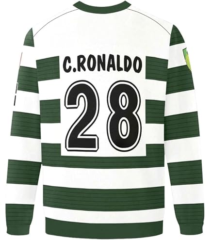 Amazon.com : Ronaldo #28 Sporting Retro Long Sleeve 02/03 Soccer