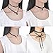 FIBO STEEL 10 PCS Womens Black Velvet Choker Necklace for Girls Lace Choker Tattoo Necklace