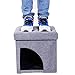 Favorite Soft Portable Opening Cat Play Cube Bed, Grey