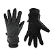 Winter Ski Gloves Cold Proof Insulated Work Glove for Driving Cycling Hiking Snow Skiing - Deerskin Suede Leather Warm Polar Fleece Waterproof Windproof Hand Warmer for Men and Women Grey-Black XL