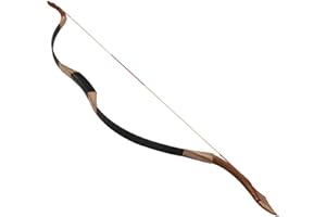 TOPARCHERY Black Hunter Traditional Recurve Bow 53'' Archery Hunting Handmade Horse Bow Longbow 30-50 lbs