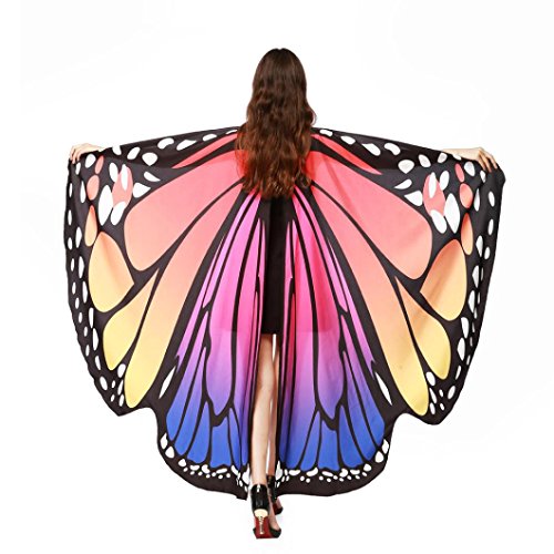 image for TLOOWY 2019 New Womens Halloween Butterfly Wings Shawl Cape Scarf Fair