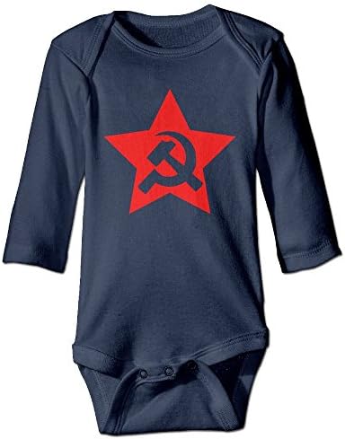 USSR Hammer & Sickle Flag Fashion Natural Organic Cotton Long Sleeve Boy's Baby Jumpsuit&Girl's Baby Jumpsuit