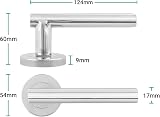 EAI Internal Door Handle Polished Chrome 1 Pair Lever on Rose Oliena Range view 2