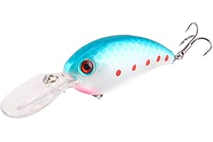 856store 1Pc Crank 3D Eyes Fishing Lure Hard Bait Bass Crankbait Sharp Fish Hook Tackle