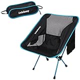 LetsFunny Folding Camping Chair Portable Lightweight Backpack Chairs Compact Heavy Duty with Carry Bag for Hiking Picnic Beach Camp Backpacking Outdoor Festivals (Sky Blue)