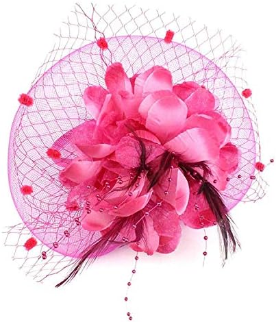 VACIGODEN Charming Big Flower Headband Netting Mesh Hair Band Cocktail Party Fascinator