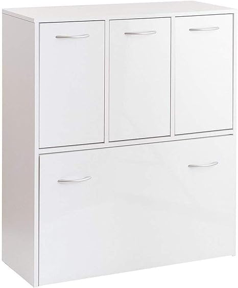 Amazon カウンター下収納 5分別ダストボックス ゴミ箱 シンプル 北欧 ゴミ入れ キッチンカウンター ホワイト 食器棚 オンライン通販