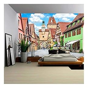 Beautiful View of The Historic Town of Rothenburg Ob Der Tauber, Franconia, Bavaria, Germany - Removable Wall Mural | Self-Adhesive Large Wallpaper - 66x96 inches