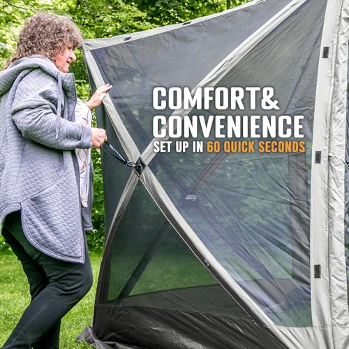 CLAM Pavilion 12.5 Ft Pop Up Screen Tent | 8-Person Gray Gazebo Shelter for Bug-Free Outdoor Gatherings image 23