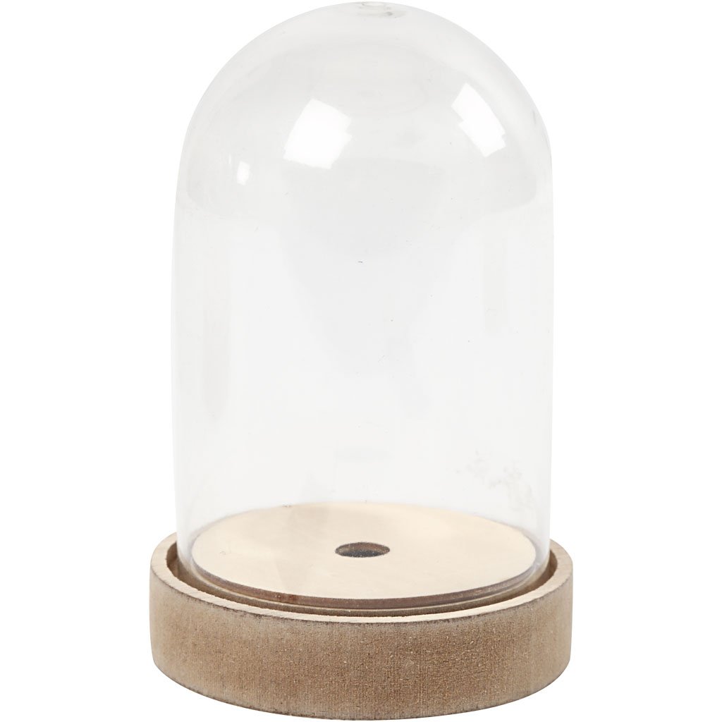 52161 Bell Jar on Wooden Stand 12.5 x 8cm