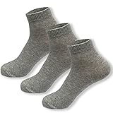 Meidiya Men's Cotton Sports Casual Socks 3-Pack (Grey)