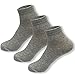 Meidiya Men's Cotton Sports Casual Socks 3-Pack (Grey)