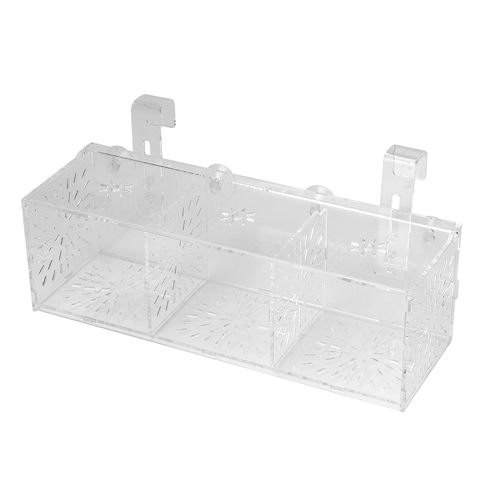 JULYKAI Fish Rearing Box, Suction Design Aquarium Hatchery Incubator, 3 Sizes Non-toxic Acrylic Hanging For Small(30CM*10CM*10CM)