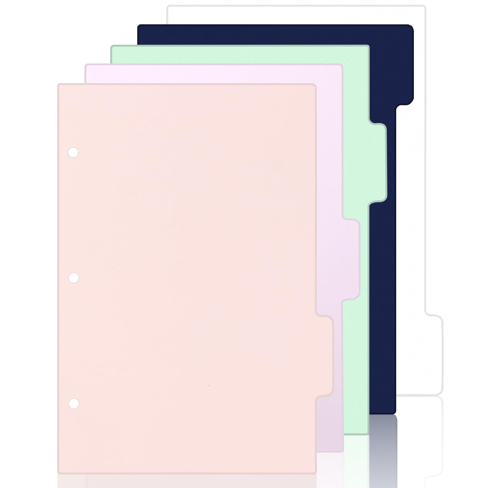 Photo 1 of (5.5 x 8.5 inch) 5 Tab 3 Hole Punch Dividers with Tabs Disc Bound Dividers Junior Size discbound Notebook Accessories 5 Color for Office Meeting (10)