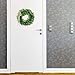 Adeeing 15 Inches Artificial Green Leaf Wreath with Bow Door Hanging Wall Window Decoration Holiday Festival Wedding Decor, Style A