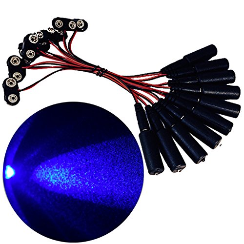 Buy 10 pack Blue LED effects light operates from 9V battery, narrow