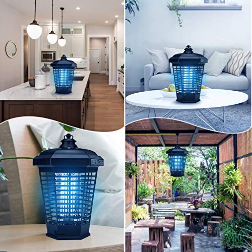 Bug Zapper Outdoor Electric Indoor, 4200V Waterproof IPX4 Insect Fly Pest Attractant Trap, Powered Electric Mosquito Zappers Killer for Backyard, Patio