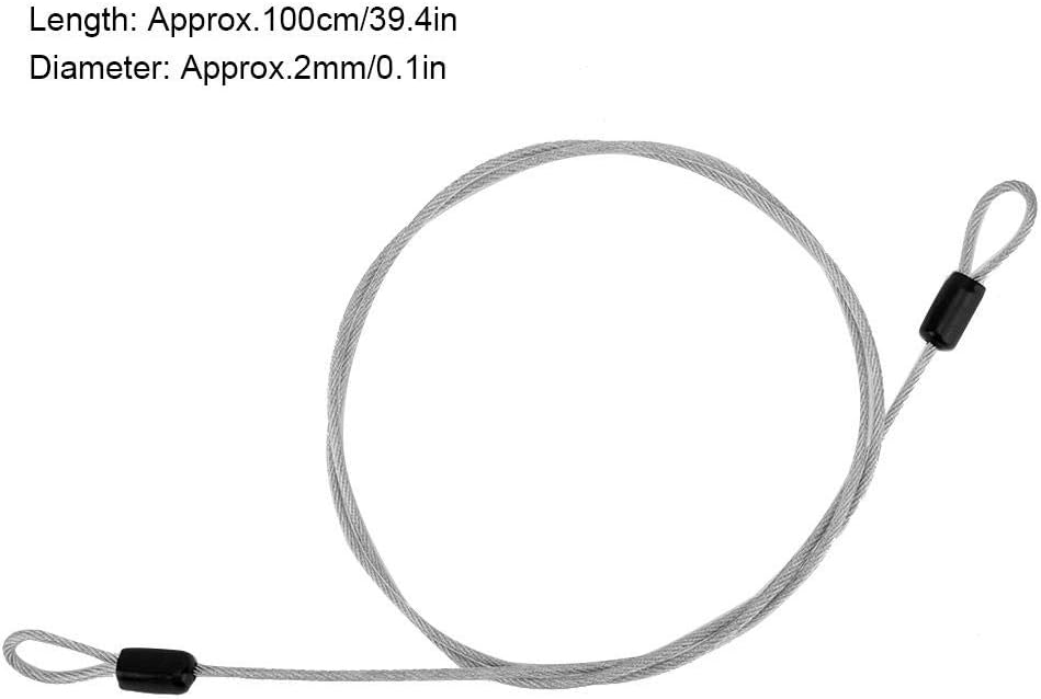 Stainless Steel Lock Cable with Looped Ends - 39.4in Security Cable for Bags Suitcases, Luggage & Bicycles (Silver) - Image 5
