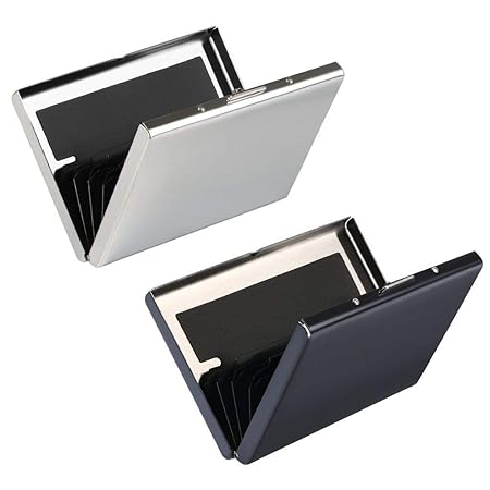 RFID Blocking Kreditkartenhülle Kreditkartenetui, URAQT Credit Card Holder Kreditkartenetui (Schwarz + Silber * 2pcs)