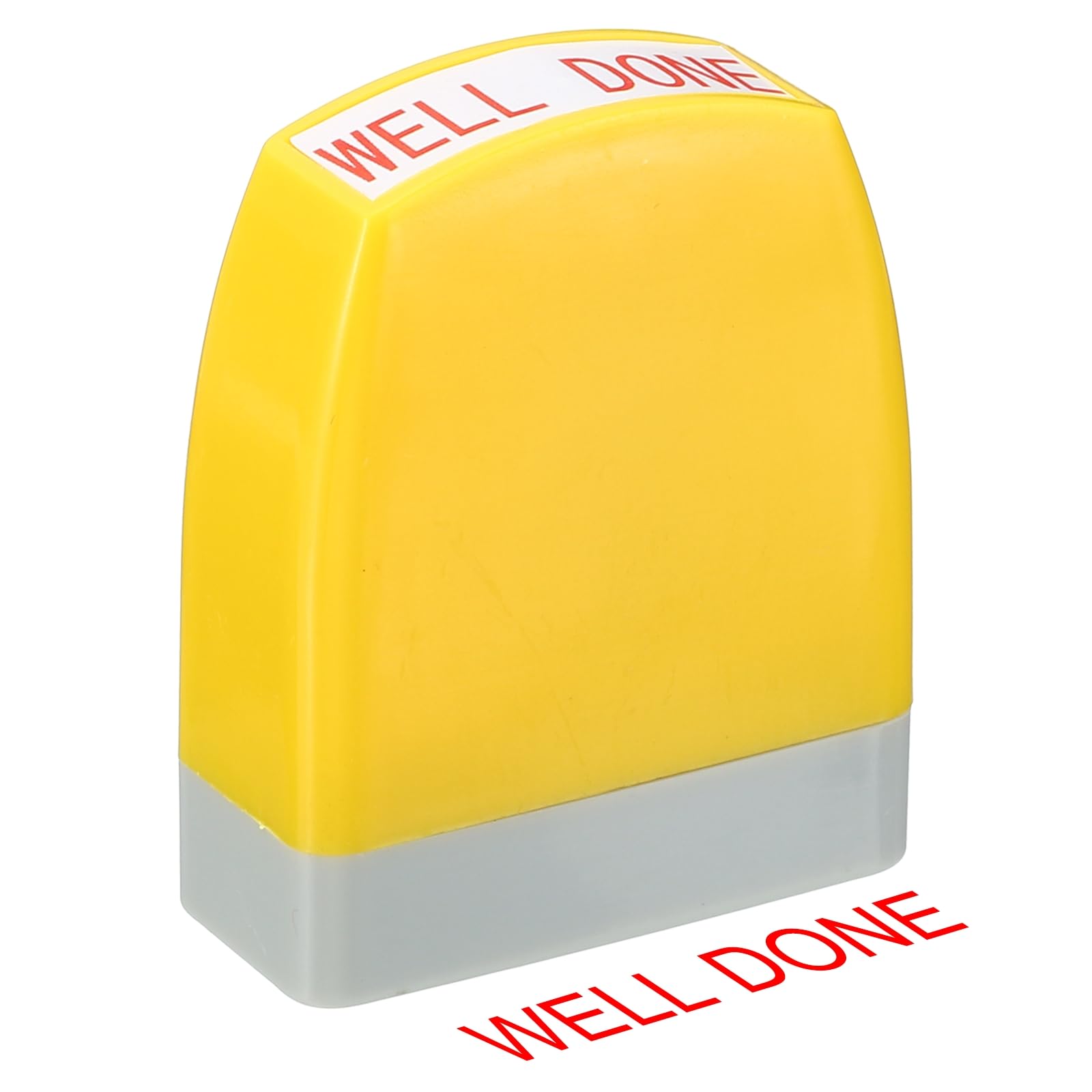 PATIKIL Well Done Notice Stamp Self Inking, Red Ink Office Stamps Pre Inked Message Stamp Refillable Business Stamp, Yellow