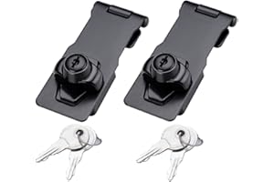 MIKMAYTOO Flip Latch 3-mm Thickened Heavy Duty Hasp Safety Door Lock Gate Latches for Double Door Window Barn Closet Drawer Cabinet Garage,Stainless Steel Brushed Nickel (3 INCH-2 PCS)