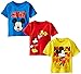 Disney Little Boys' Toddler Mickey Mouse Toddler Boys T-Shirt 3-Pack No 1, Assorted 2, 4T