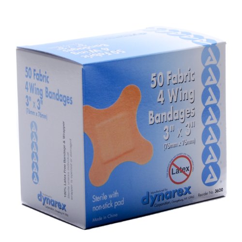 4 Wing Bandage Fabric 3x3 50/box Latex Free