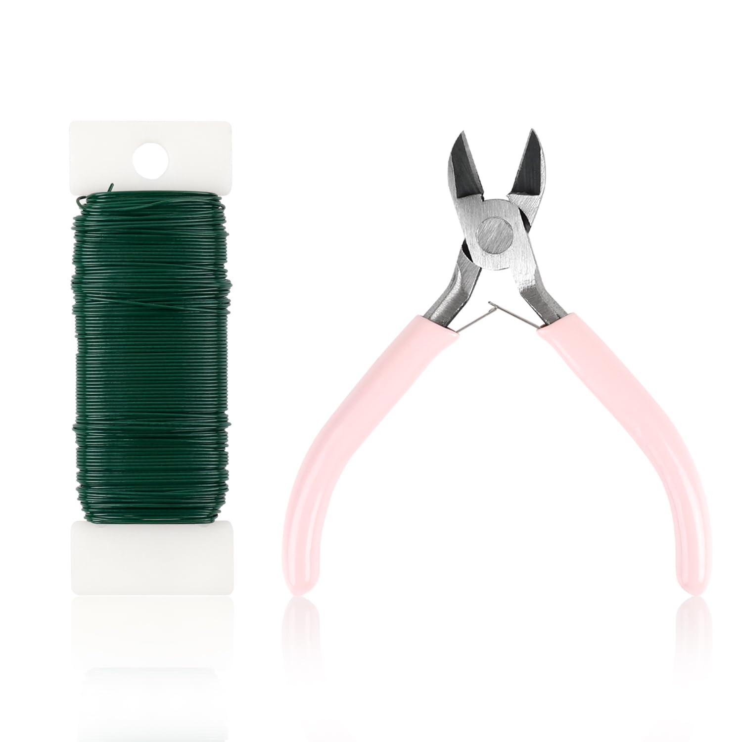 Suloli Florist Wire, 22 Gauge Green Floral Wire for Wreath Making (35M)