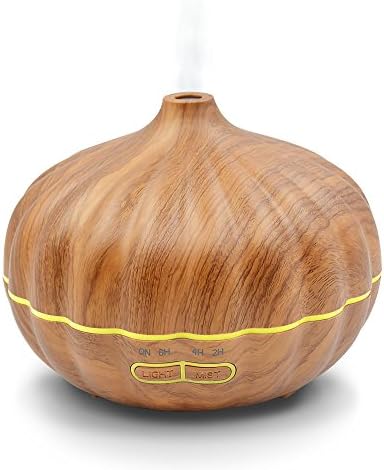 pumpkin essential oil Aromatherapy Essential Oil Diffuser 550ml Wood Grain Ultrasonic Cool Mist Humidifier with 7 Colors Changing LED Lights Waterless Auto Shut-Off for Office Home Study Yoga Spa